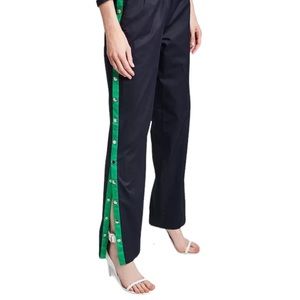 TIBI Tech Poplin Snap Pants in Navy Sz L